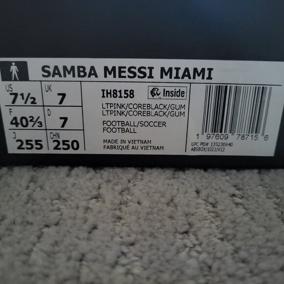 Size 7.5M / 8.5W - Adidas Samba Inter Miami CF Messi Pink IH8158 - AUTHENTIC NEW - Picture 9 of 9